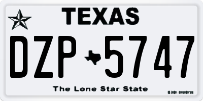 TX license plate DZP5747