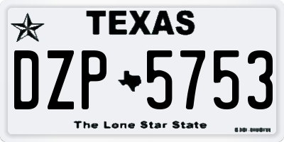 TX license plate DZP5753
