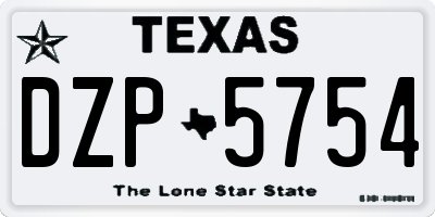 TX license plate DZP5754