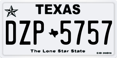 TX license plate DZP5757