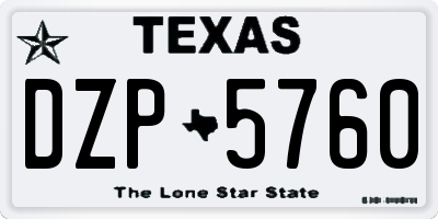 TX license plate DZP5760