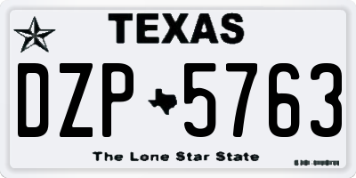TX license plate DZP5763