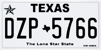 TX license plate DZP5766