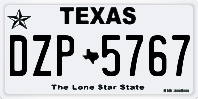 TX license plate DZP5767
