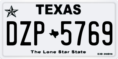TX license plate DZP5769