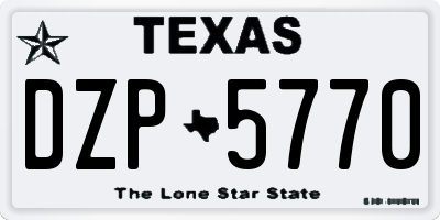 TX license plate DZP5770