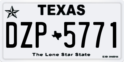 TX license plate DZP5771