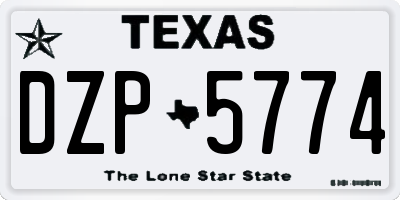 TX license plate DZP5774