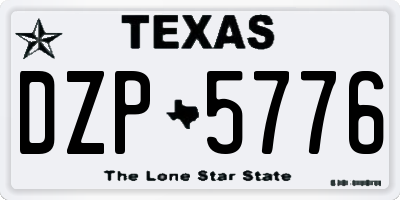 TX license plate DZP5776