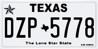 TX license plate DZP5778