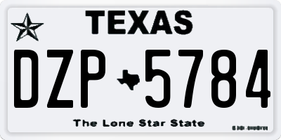 TX license plate DZP5784