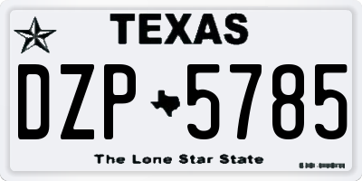 TX license plate DZP5785