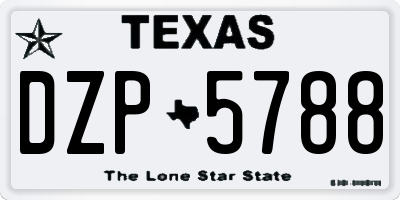 TX license plate DZP5788