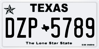 TX license plate DZP5789