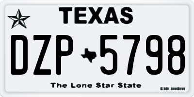 TX license plate DZP5798