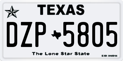 TX license plate DZP5805