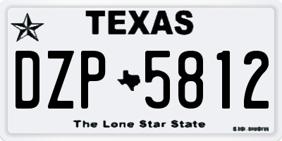 TX license plate DZP5812