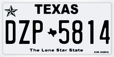 TX license plate DZP5814