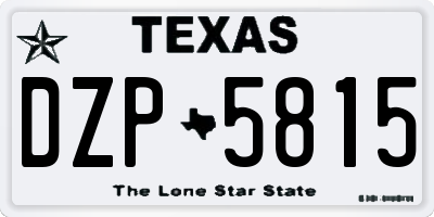 TX license plate DZP5815