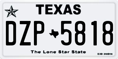 TX license plate DZP5818