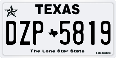 TX license plate DZP5819