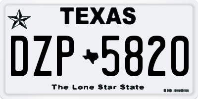 TX license plate DZP5820