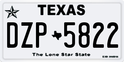 TX license plate DZP5822