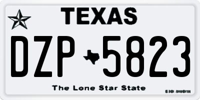 TX license plate DZP5823