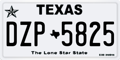 TX license plate DZP5825