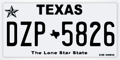 TX license plate DZP5826