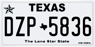 TX license plate DZP5836