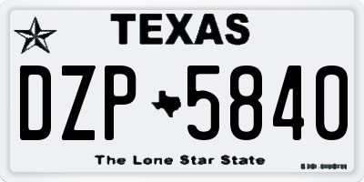 TX license plate DZP5840