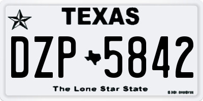 TX license plate DZP5842
