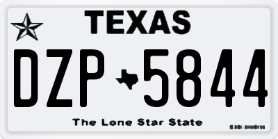TX license plate DZP5844