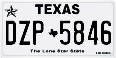 TX license plate DZP5846