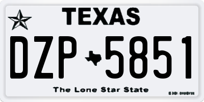 TX license plate DZP5851