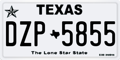 TX license plate DZP5855