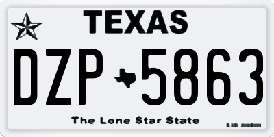TX license plate DZP5863
