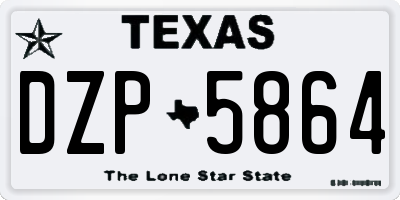TX license plate DZP5864