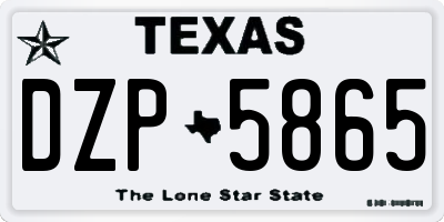 TX license plate DZP5865