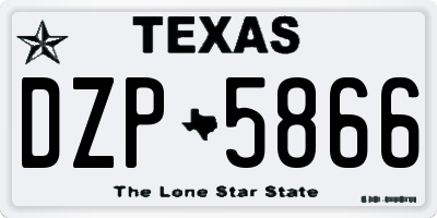TX license plate DZP5866