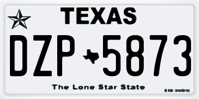 TX license plate DZP5873