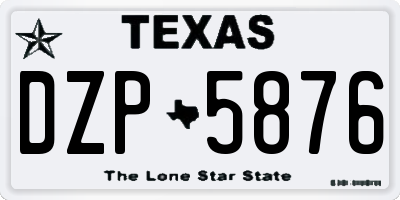 TX license plate DZP5876