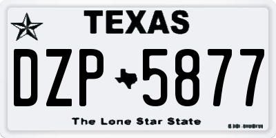 TX license plate DZP5877