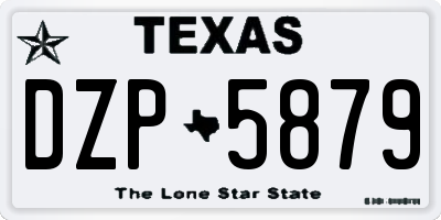 TX license plate DZP5879