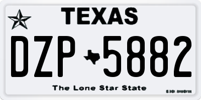 TX license plate DZP5882