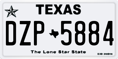TX license plate DZP5884