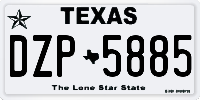 TX license plate DZP5885