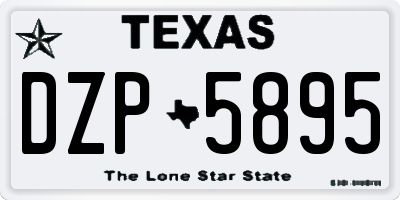 TX license plate DZP5895