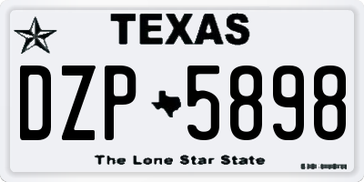 TX license plate DZP5898